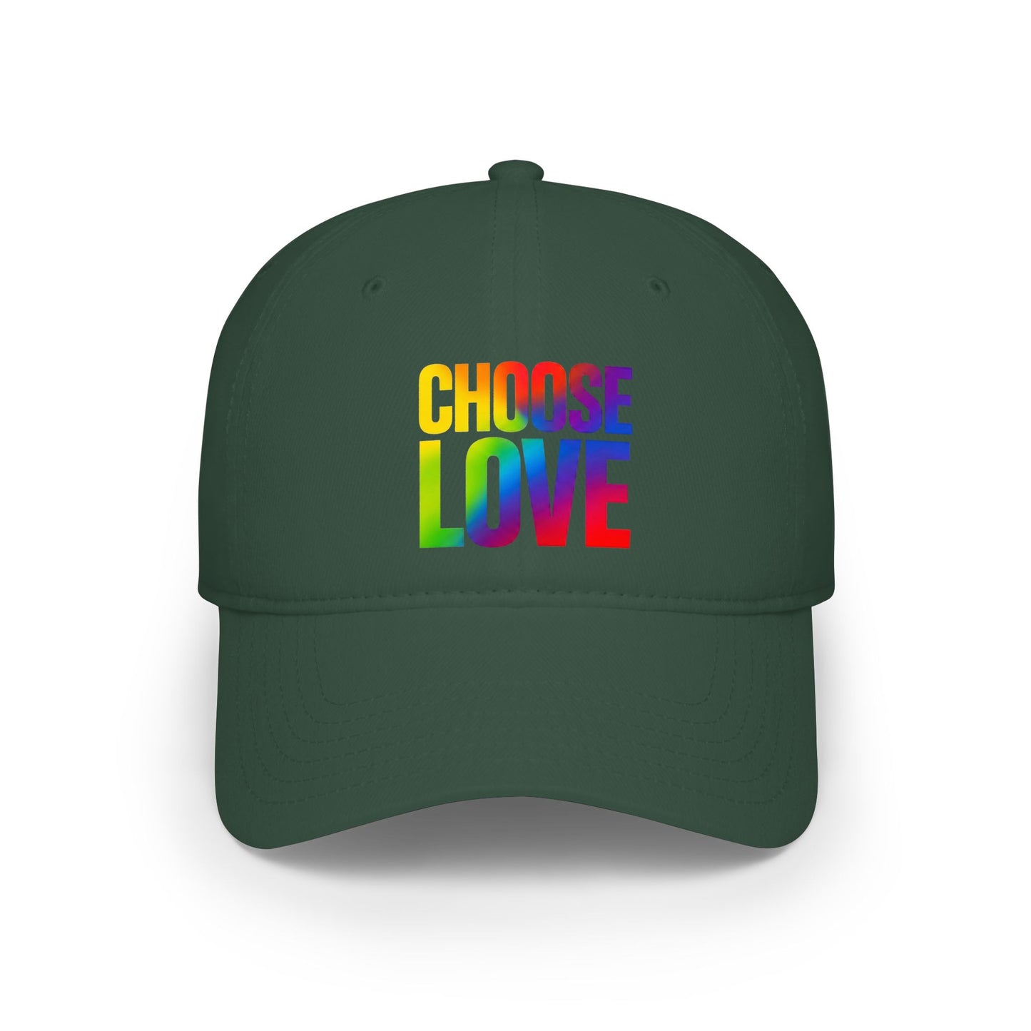 Choose Love Rainbow Cap — Low Profile Baseball Hat for Pride & Everyday Wear