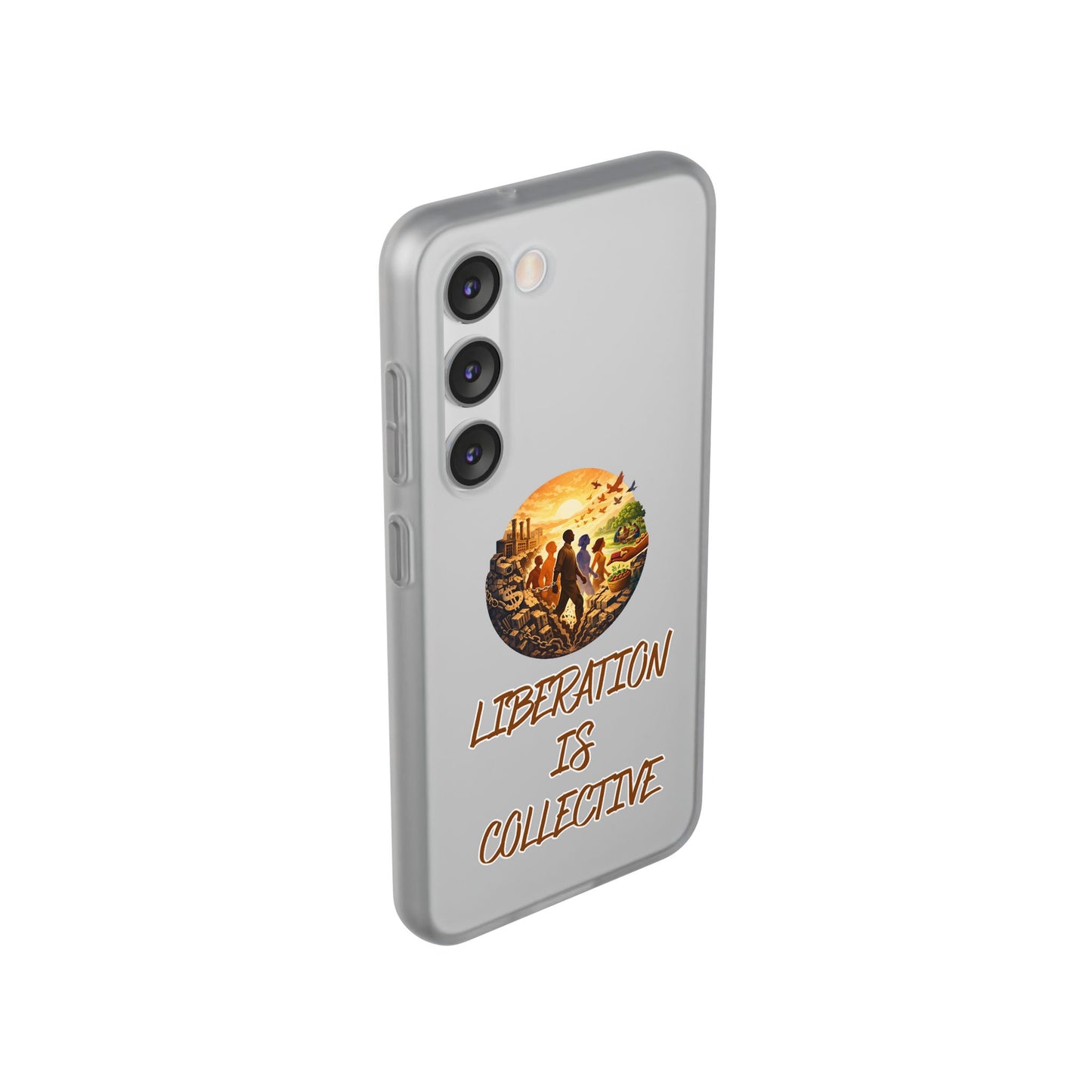 Phone Case —“Liberation Is Collective” Matte Phone Case | Sunset Unity Art for iPhone & Samsung