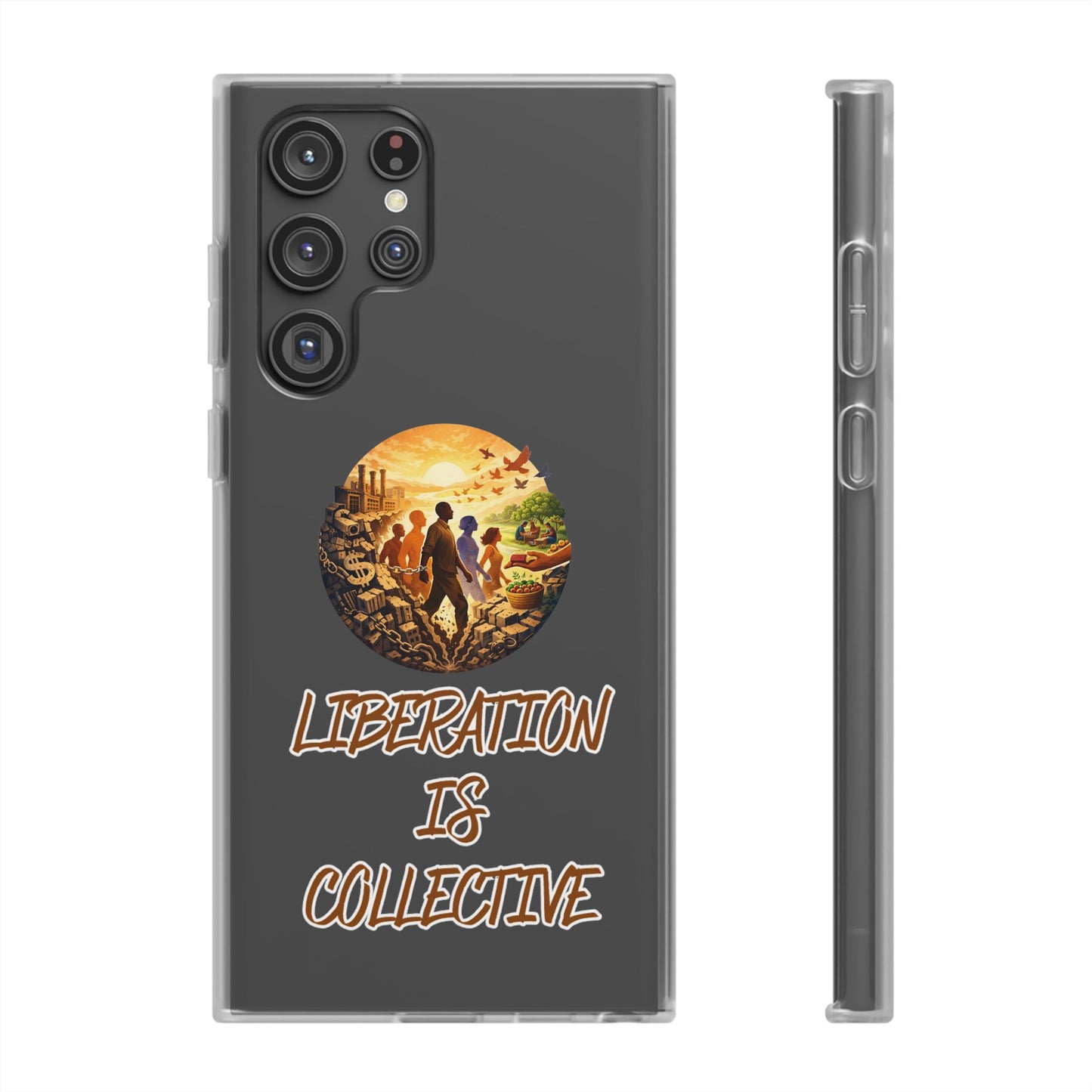Phone Case —“Liberation Is Collective” Matte Phone Case | Sunset Unity Art for iPhone & Samsung