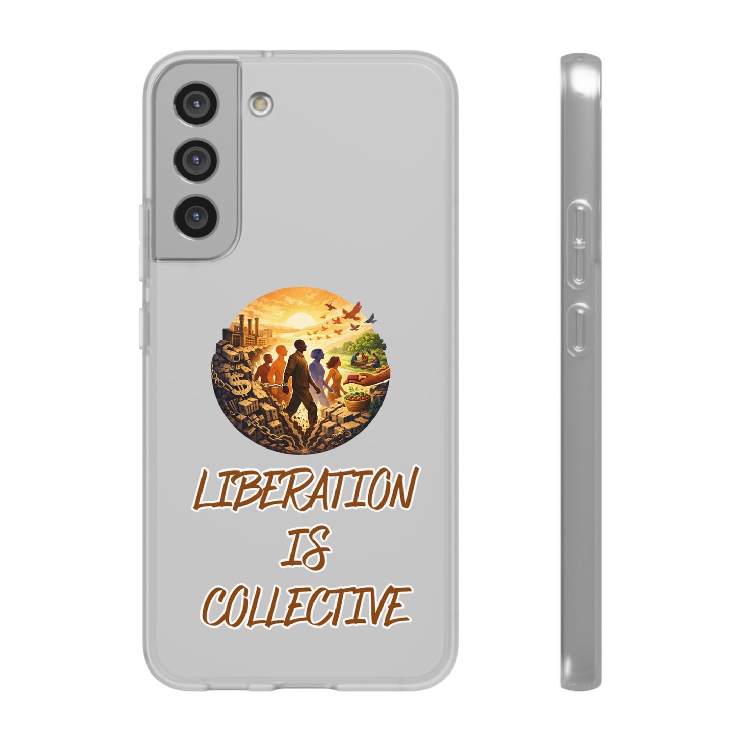 Phone Case —“Liberation Is Collective” Matte Phone Case | Sunset Unity Art for iPhone & Samsung